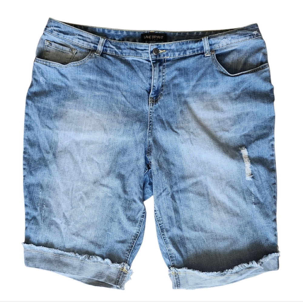 LANE BRYANT denim distressed shorts, size 20